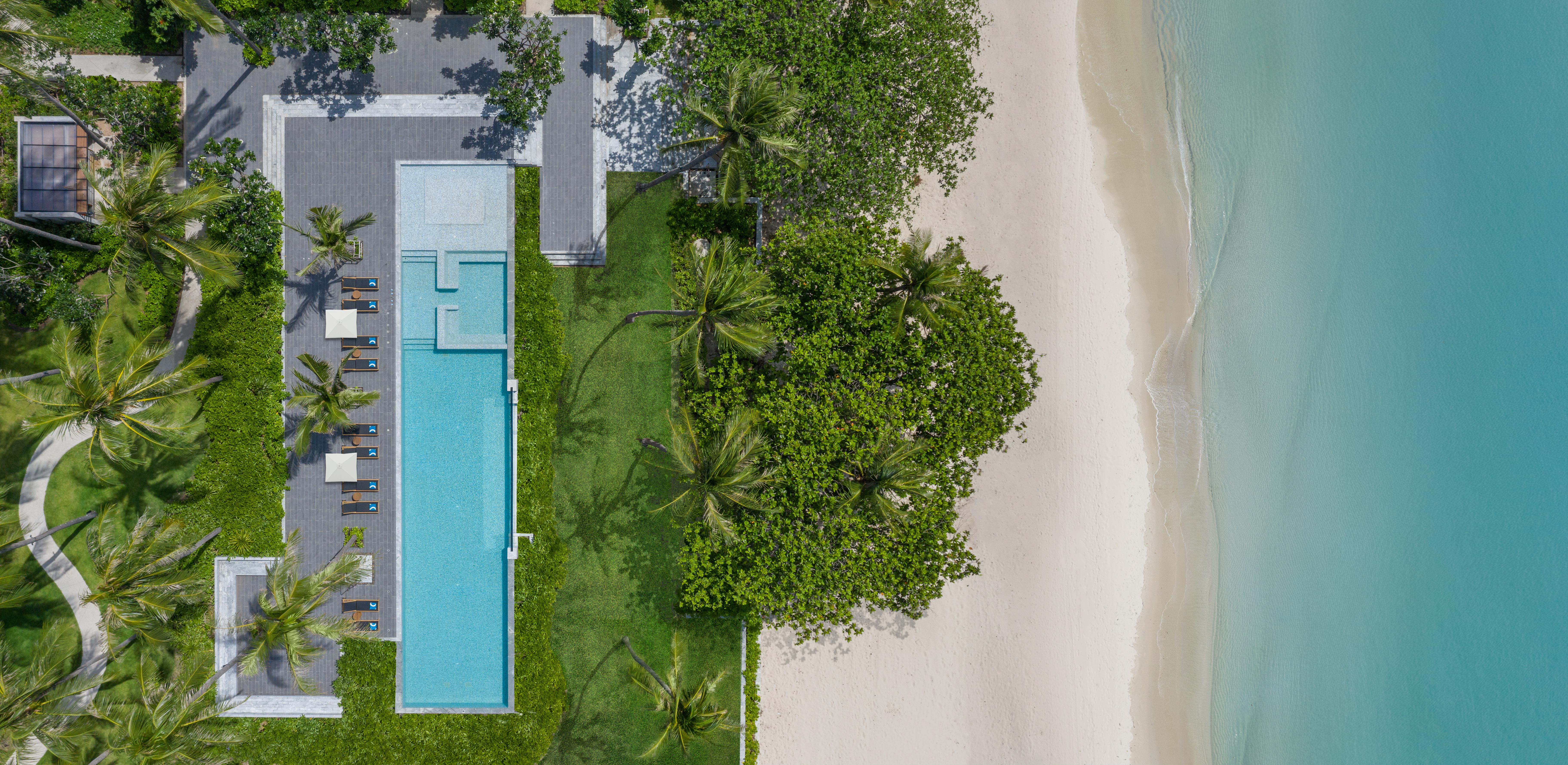 盛泰澜苏梅查汶海滩度假村 外观 照片 Aerial view of the beach at the hotel